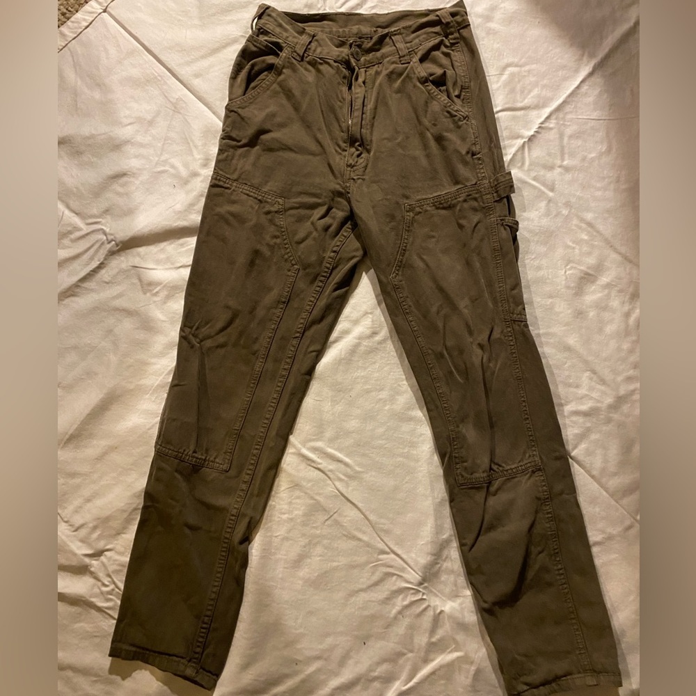 John Galt Green Fitted Cargo Pants